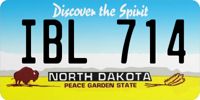 ND license plate IBL714