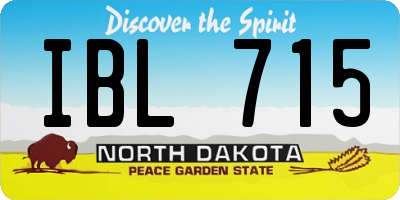 ND license plate IBL715
