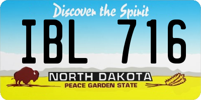 ND license plate IBL716