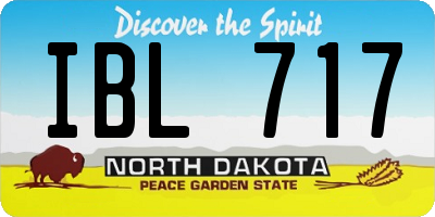 ND license plate IBL717
