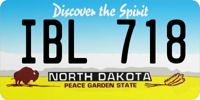 ND license plate IBL718