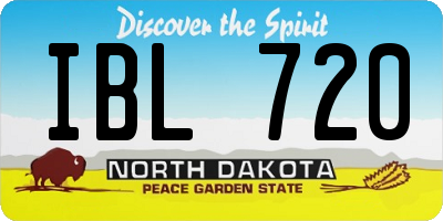 ND license plate IBL720