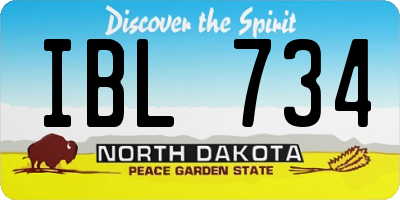 ND license plate IBL734