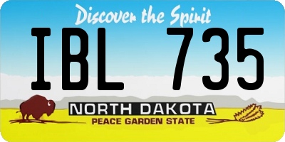 ND license plate IBL735