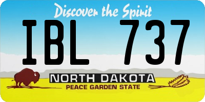 ND license plate IBL737