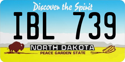 ND license plate IBL739