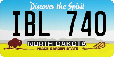 ND license plate IBL740