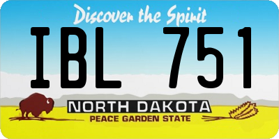 ND license plate IBL751