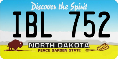 ND license plate IBL752