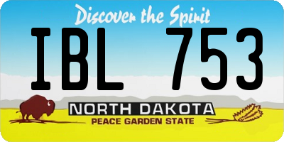 ND license plate IBL753