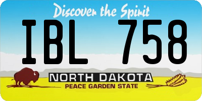 ND license plate IBL758