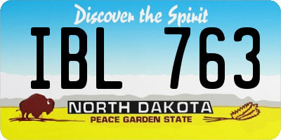 ND license plate IBL763