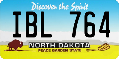 ND license plate IBL764