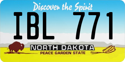 ND license plate IBL771