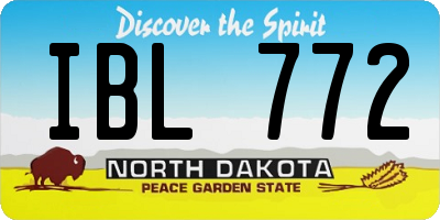 ND license plate IBL772