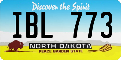 ND license plate IBL773
