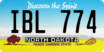 ND license plate IBL774
