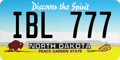 ND license plate IBL777