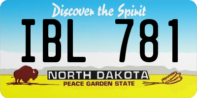 ND license plate IBL781