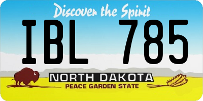 ND license plate IBL785