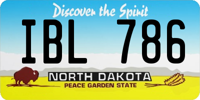 ND license plate IBL786