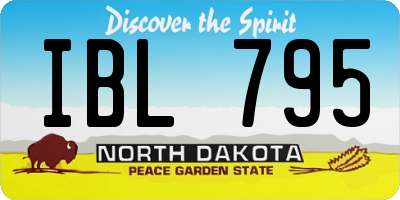 ND license plate IBL795