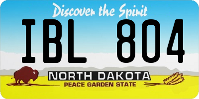 ND license plate IBL804