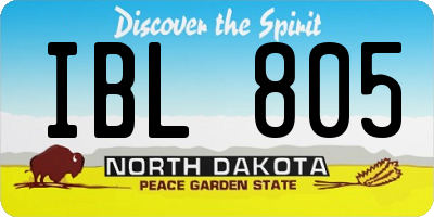 ND license plate IBL805