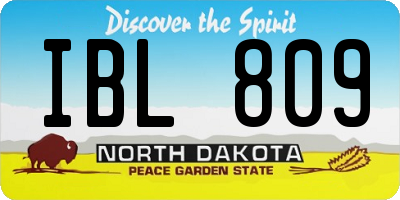 ND license plate IBL809