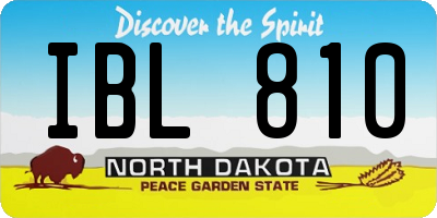 ND license plate IBL810
