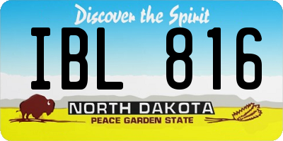 ND license plate IBL816