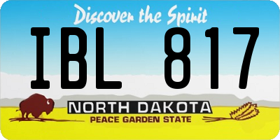 ND license plate IBL817