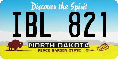 ND license plate IBL821