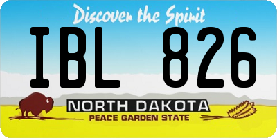 ND license plate IBL826