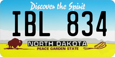 ND license plate IBL834