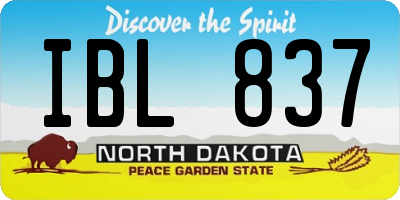 ND license plate IBL837