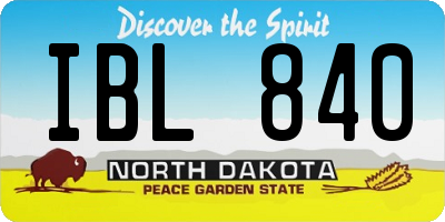ND license plate IBL840