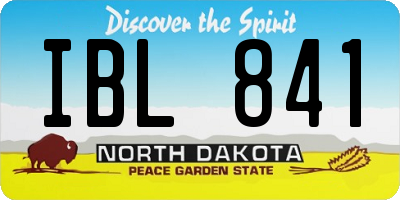 ND license plate IBL841