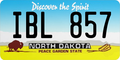 ND license plate IBL857