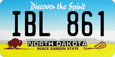 ND license plate IBL861