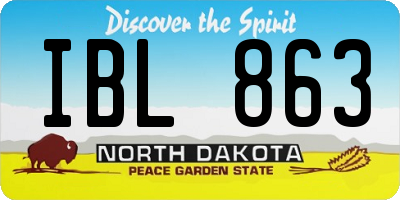 ND license plate IBL863