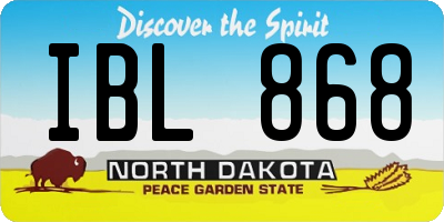 ND license plate IBL868