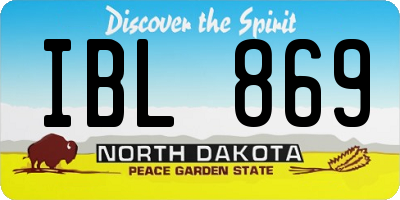ND license plate IBL869