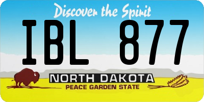 ND license plate IBL877