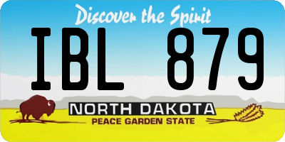 ND license plate IBL879