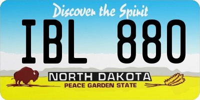ND license plate IBL880