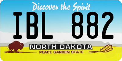 ND license plate IBL882
