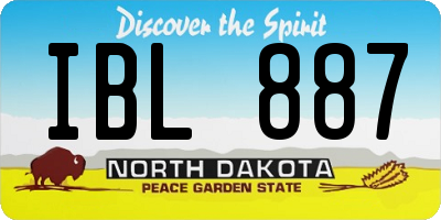 ND license plate IBL887