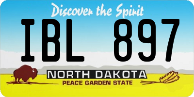 ND license plate IBL897