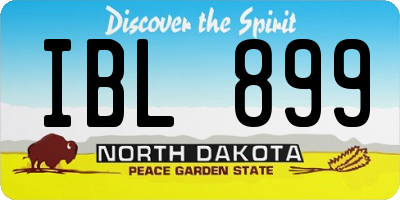 ND license plate IBL899